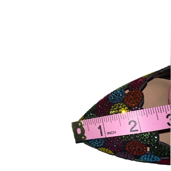 Black with multi colored rhinestones petite heels - Picture 10 of 11